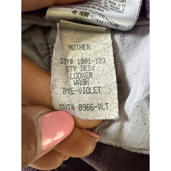 Mother The Looker Corduroy Skinny Pants in Violet Womens Size 30 - Picture 12 of 12